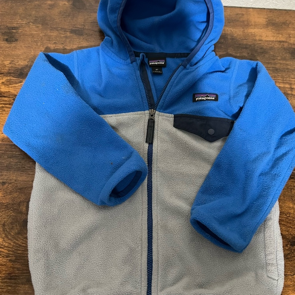 Kids Blue and Gray Fleece Hoodie